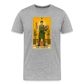 Florist | Blumen Beruf Tarot - Männer Premium Bio T-Shirt - Grau meliert - Vorne - Damien (186cm)