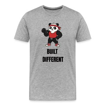 construit différemment - T-shirt bio Premium Homme - gris chiné - Devant - Damien (186cm)