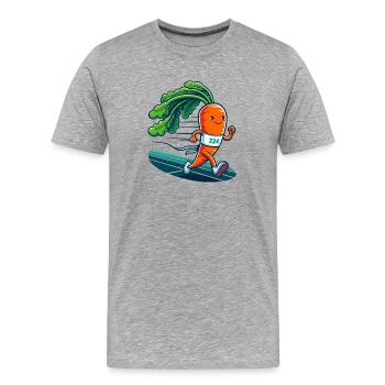 Laufende Karrotte - Männer Premium Bio T-Shirt - Grau meliert - Vorne - Damien (186cm)