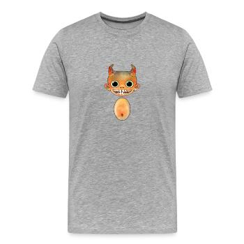 Petit monstre - T-shirt bio Premium Homme - gris chiné - Devant - Damien (186cm)