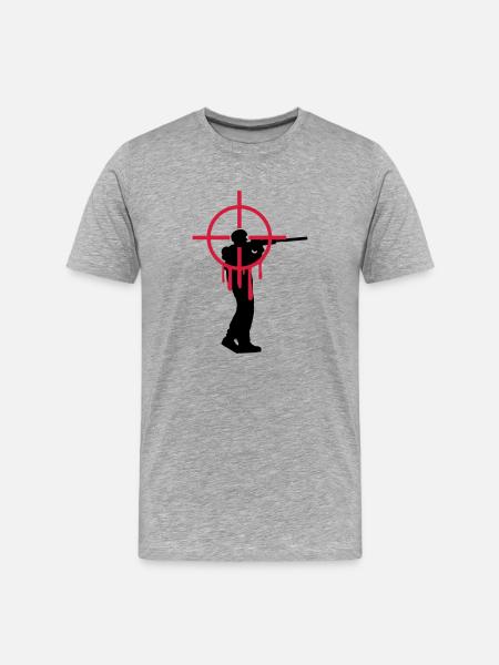 Headshot shooter sniper shoot bleed - Men's Premium Organic T-Shirt - heather grey