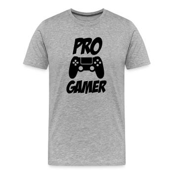 Joueur professionnel - T-shirt bio Premium Homme - gris chiné - Devant - Damien (186cm)