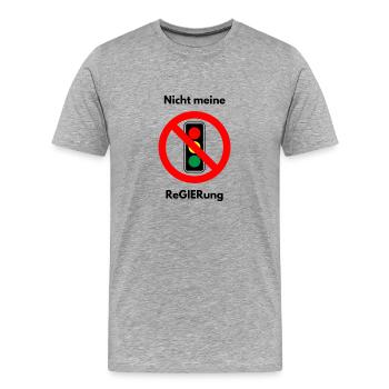 Nicht meine Regierung: Anti-Ampel-T-Shirt - Männer Premium Bio T-Shirt - Grau meliert - Vorne - Damien (186cm)