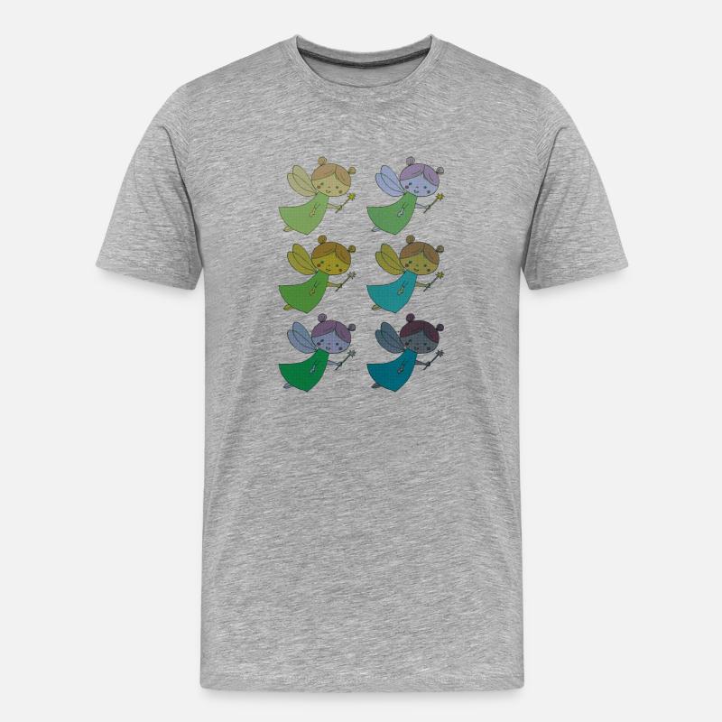 fee 6fach bunt - Männer Premium Bio T-Shirt - Grau meliert
