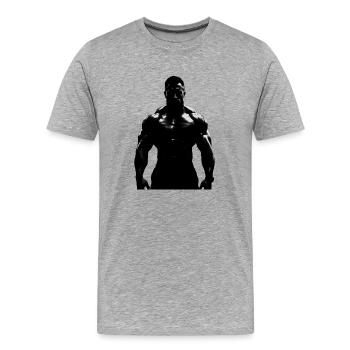 Bodybuilder 1 - Männer Premium Bio T-Shirt - Grau meliert - Vorne - Damien (186cm)