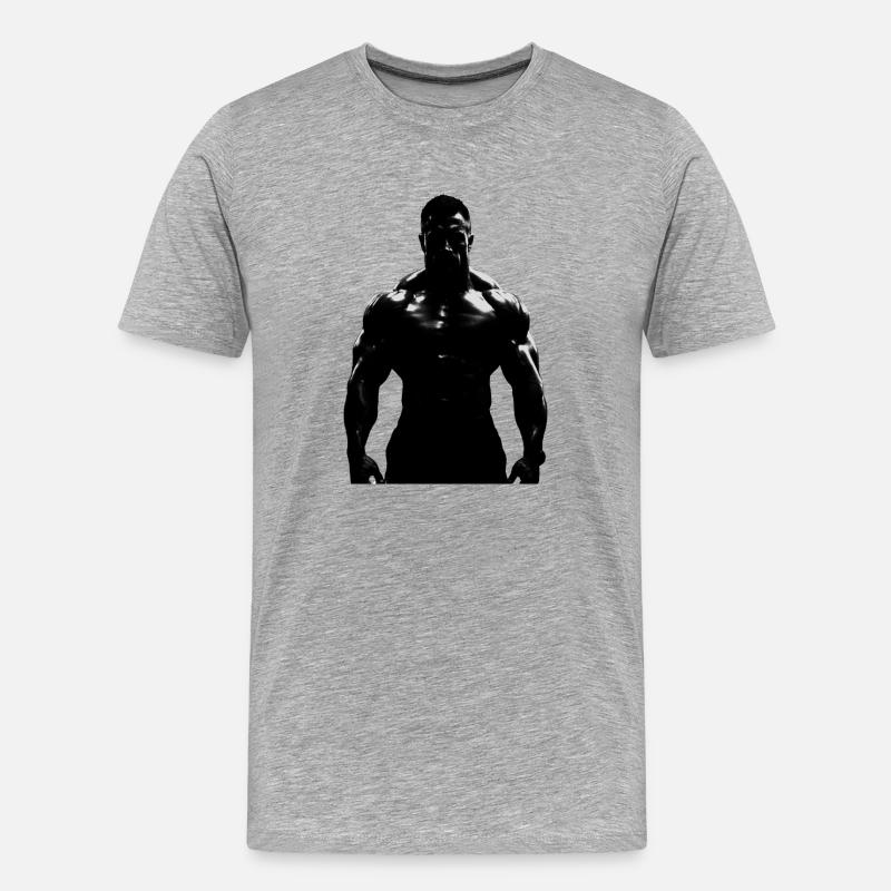 Bodybuilder 1 - Männer Premium Bio T-Shirt - Grau meliert