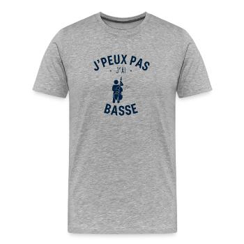 J peux pas j ai Basse - T-shirt bio Premium Homme - gris chiné - Devant - Damien (186cm)