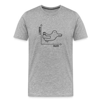 optische Täuschung - Männer Premium Bio T-Shirt - Grau meliert - Vorne - Damien (186cm)