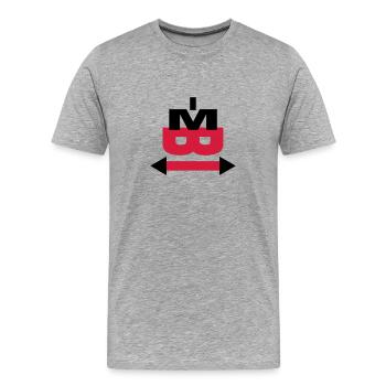 i am bi (© alteerian) - Männer Premium Bio T-Shirt - Grau meliert - Vorne - Damien (186cm)