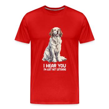 Clumber Spaniel - Men's Premium Organic T-Shirt - red - Front - Damien (186cm)