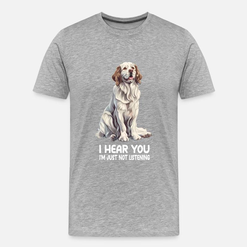 Clumber Spaniel - Männer Premium Bio T-Shirt - Grau meliert