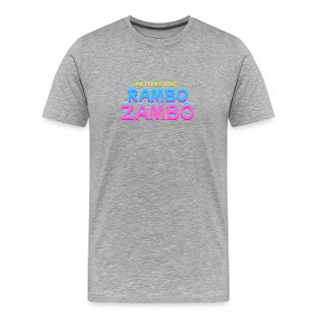 Heute richtig Rambo Zambo (Kanzler 2025) - Männer Premium Bio T-Shirt - Grau meliert - Vorne - Damien (186cm)