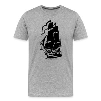 Segelschiff - Männer Premium Bio T-Shirt - Grau meliert - Vorne - Damien (186cm)