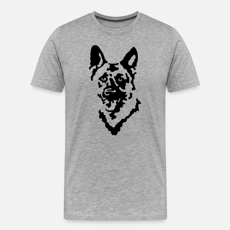 Schäferhund - Männer Premium Bio T-Shirt - Grau meliert
