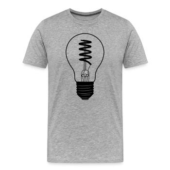Ampoule d’électricien - T-shirt bio Premium Homme - gris chiné - Devant - Damien (186cm)