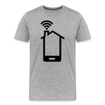 Smartphone huis logo Home WIFI - Men's Premium Organic T-Shirt - heather grey - Front - Damien (186cm)