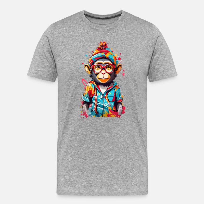 Coole Affe - Männer Premium Bio T-Shirt - Grau meliert