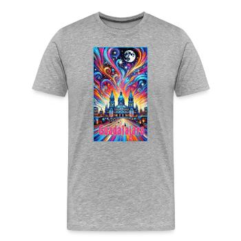 Design coloré de Guadalajara au Mexique - T-shirt bio Premium Homme - gris chiné - Devant - Damien (186cm)