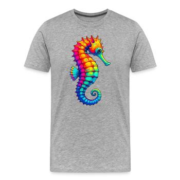Hippocampe - T-shirt bio Premium Homme - gris chiné - Devant - Damien (186cm)