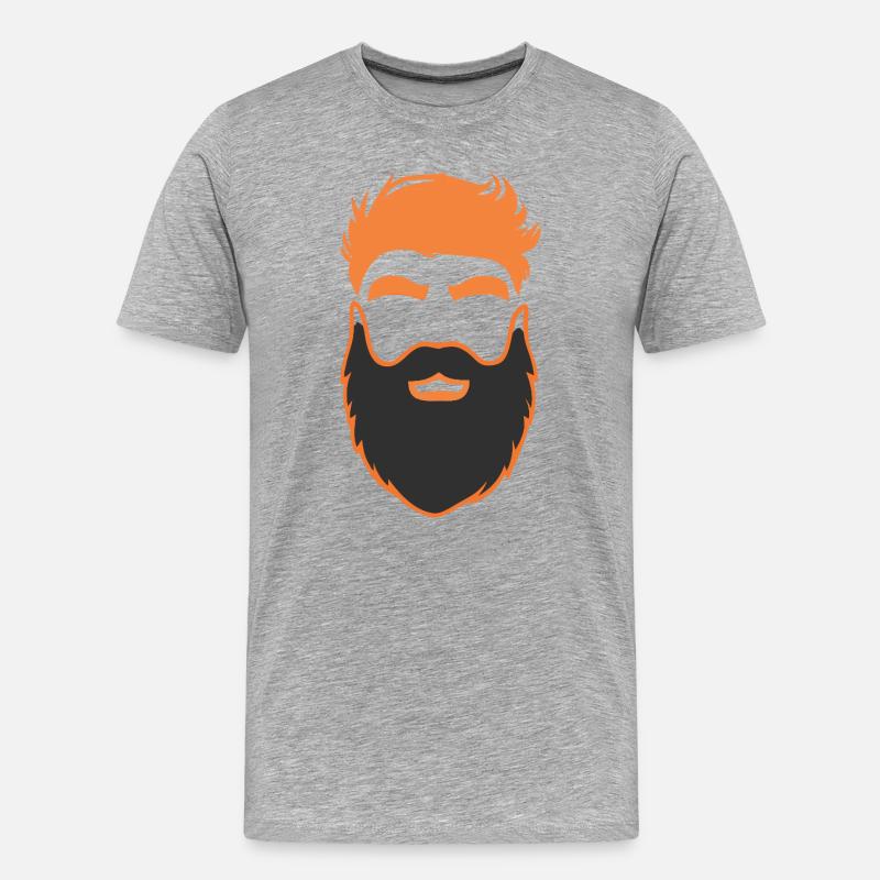 Nerd Bart Männer mit Bärten - Männer Premium Bio T-Shirt - Grau meliert