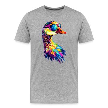 Oie mignon oie poussins Oie poussin canard petites oies - T-shirt bio Premium Homme - gris chiné - Devant - Damien (186cm)