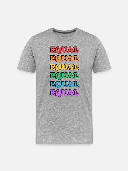 Rainbow Equality Text - Men's Premium Organic T-Shirt - heather grey
