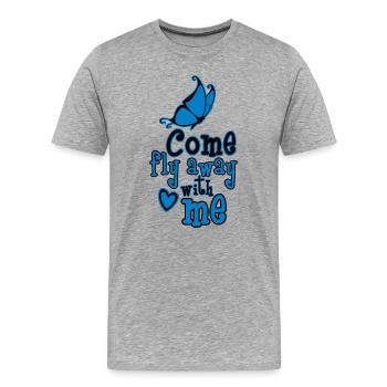 Komm, flieg mit mir weg - Männer Premium Bio T-Shirt - Grau meliert - Vorne - Damien (186cm)