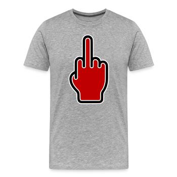 Middle finger icon - Men's Premium Organic T-Shirt - heather grey - Front - Damien (186cm)
