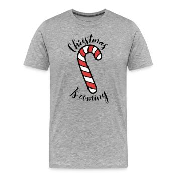 Illustration des cannes d’orge d’orge - T-shirt bio Premium Homme - gris chiné - Devant - Damien (186cm)