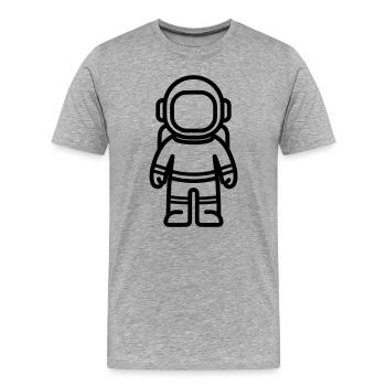 Astronaut - Männer Premium Bio T-Shirt - Grau meliert - Vorne - Damien (186cm)