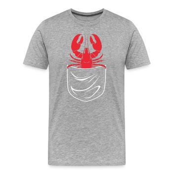 Hummer Meeresfrüchte Maine Lobster Languste - Männer Premium Bio T-Shirt - Grau meliert - Vorne - Damien (186cm)