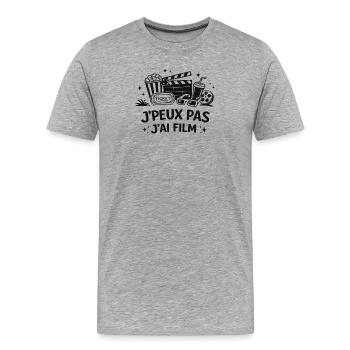 Ich kann keinen Film haben – Humor Kino Kino Kino Kino - Männer Premium Bio T-Shirt - Grau meliert - Vorne - Damien (186cm)
