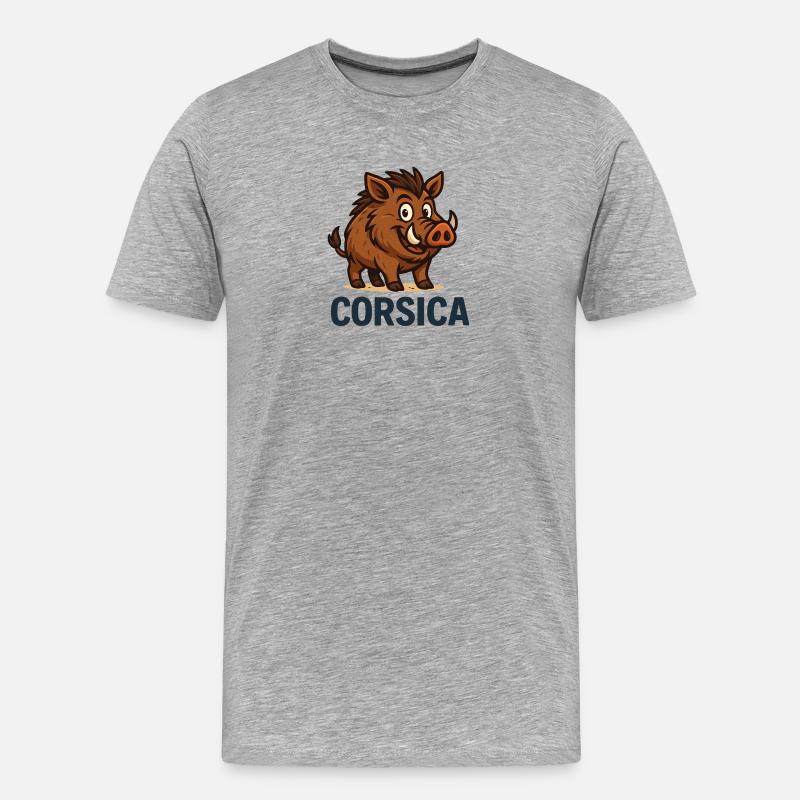 U Cignale corsu - Männer Premium Bio T-Shirt - Grau meliert