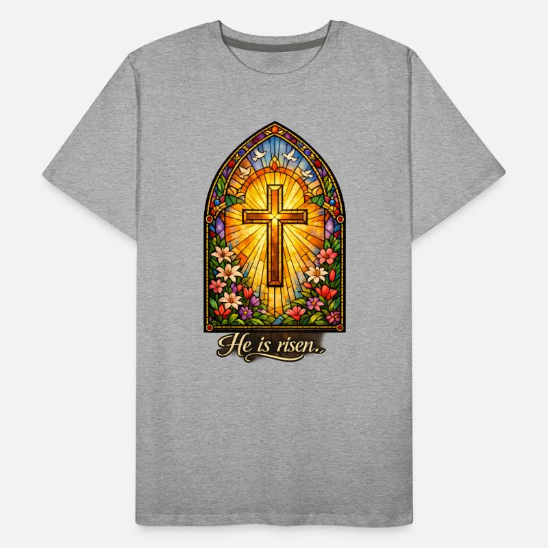 Resurrection He is Risen Easter Jesus Men's Premium Organic T-Shirt