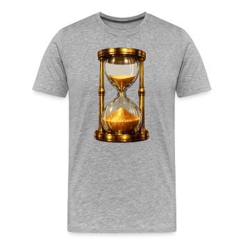 Sablier d’or - T-shirt bio Premium Homme - gris chiné - Devant - Damien (186cm)