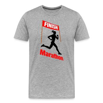 Frauen-Marathon-Ziel – Rennsieg - Männer Premium Bio T-Shirt - Grau meliert - Vorne - Damien (186cm)