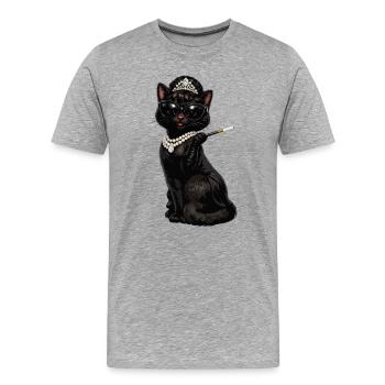 Cat Audrey - T-shirt bio Premium Homme - gris chiné - Devant - Damien (186cm)