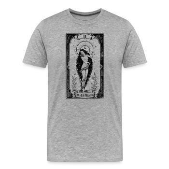 The High Priestess – Lilith Gothic Tarot Card - T-shirt bio Premium Homme - gris chiné - Devant - Damien (186cm)