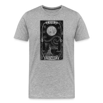 Der Mond – Die Sternennacht Gotische Tarotkarte - Männer Premium Bio T-Shirt - Grau meliert - Vorne - Damien (186cm)