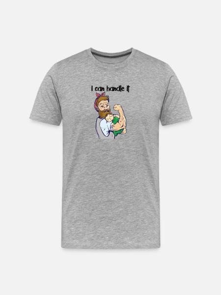 Elternzeit Vater, Papa. Geschenkidee Elternzeit - Männer Premium Bio T-Shirt - Grau meliert