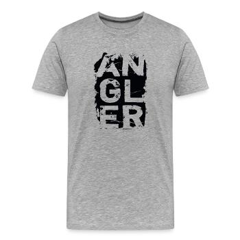 Angler - Männer Premium Bio T-Shirt - Grau meliert - Vorne - Damien (186cm)