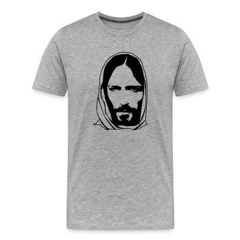Jesus - T-shirt bio Premium Homme - gris chiné - Devant - Damien (186cm)