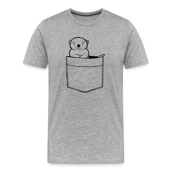 Sac chemise Otter Design - T-shirt bio Premium Homme - gris chiné - Devant - Damien (186cm)