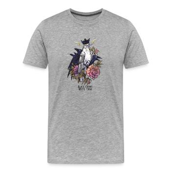 Die weiße Krähe - Männer Premium Bio T-Shirt - Grau meliert - Vorne - Damien (186cm)