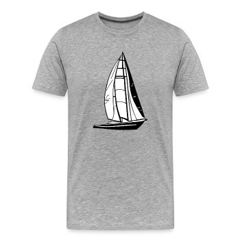 Voilier Voilier Voilier Voilier Marin - T-shirt bio Premium Homme - gris chiné - Devant - Damien (186cm)