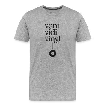 Veni Vidi Vinyle - T-shirt bio Premium Homme - gris chiné - Devant - Damien (186cm)