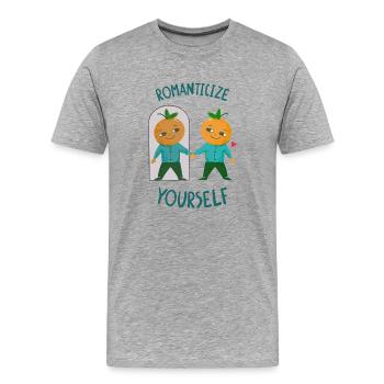 Mentale Gesundheit Selbstliebe - Männer Premium Bio T-Shirt - Grau meliert - Vorne - Damien (186cm)