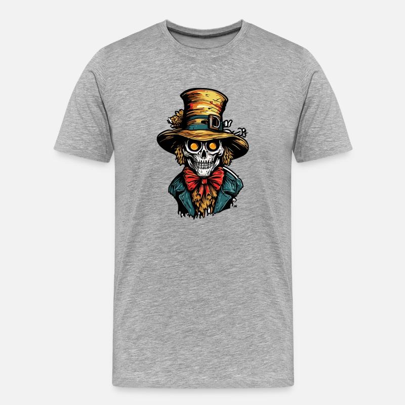 Vogelscheuche / Erntehelfer / Maisfeld / Feld - Männer Premium Bio T-Shirt - Grau meliert