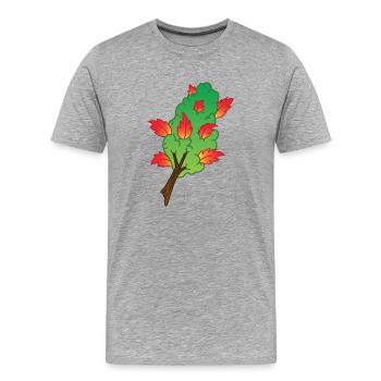 Herbst inspirierter Marihuana Bud - Männer Premium Bio T-Shirt - Grau meliert - Vorne - Damien (186cm)