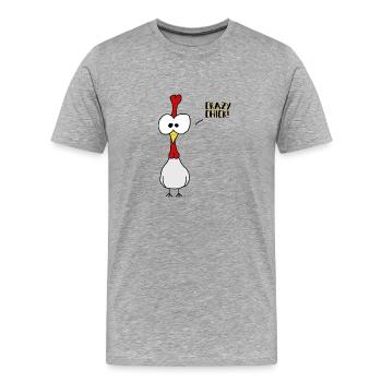 Crazy Chick - Männer Premium Bio T-Shirt - Grau meliert - Vorne - Damien (186cm)